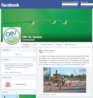 Page Facebook OBV du Québec