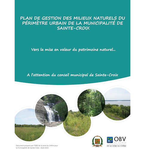 Plan de gestion des milieux naturels du périmètre urbain de la municipalité de Sainte-Croix