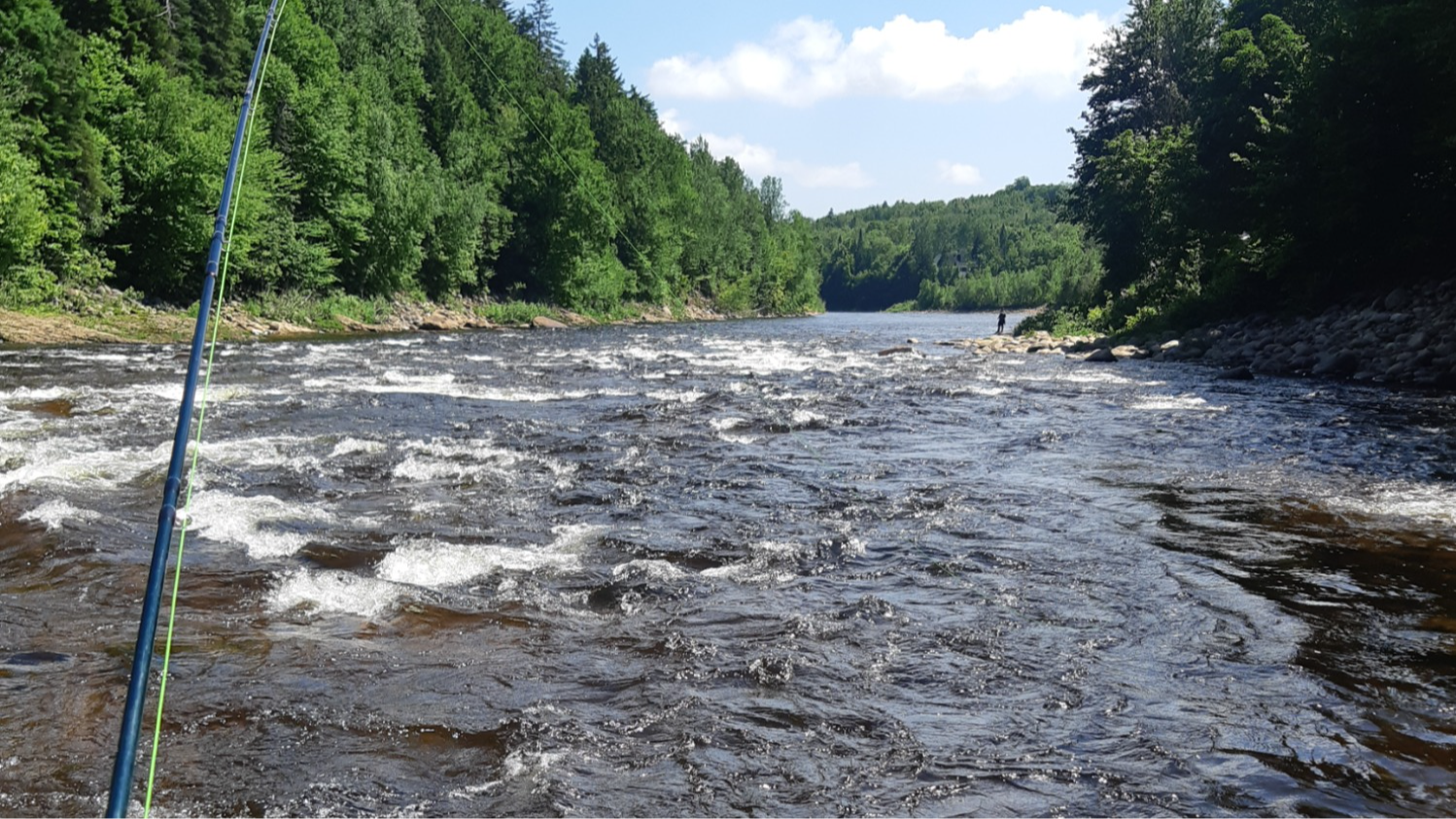Julien pêchant dans la rivière Montmorency