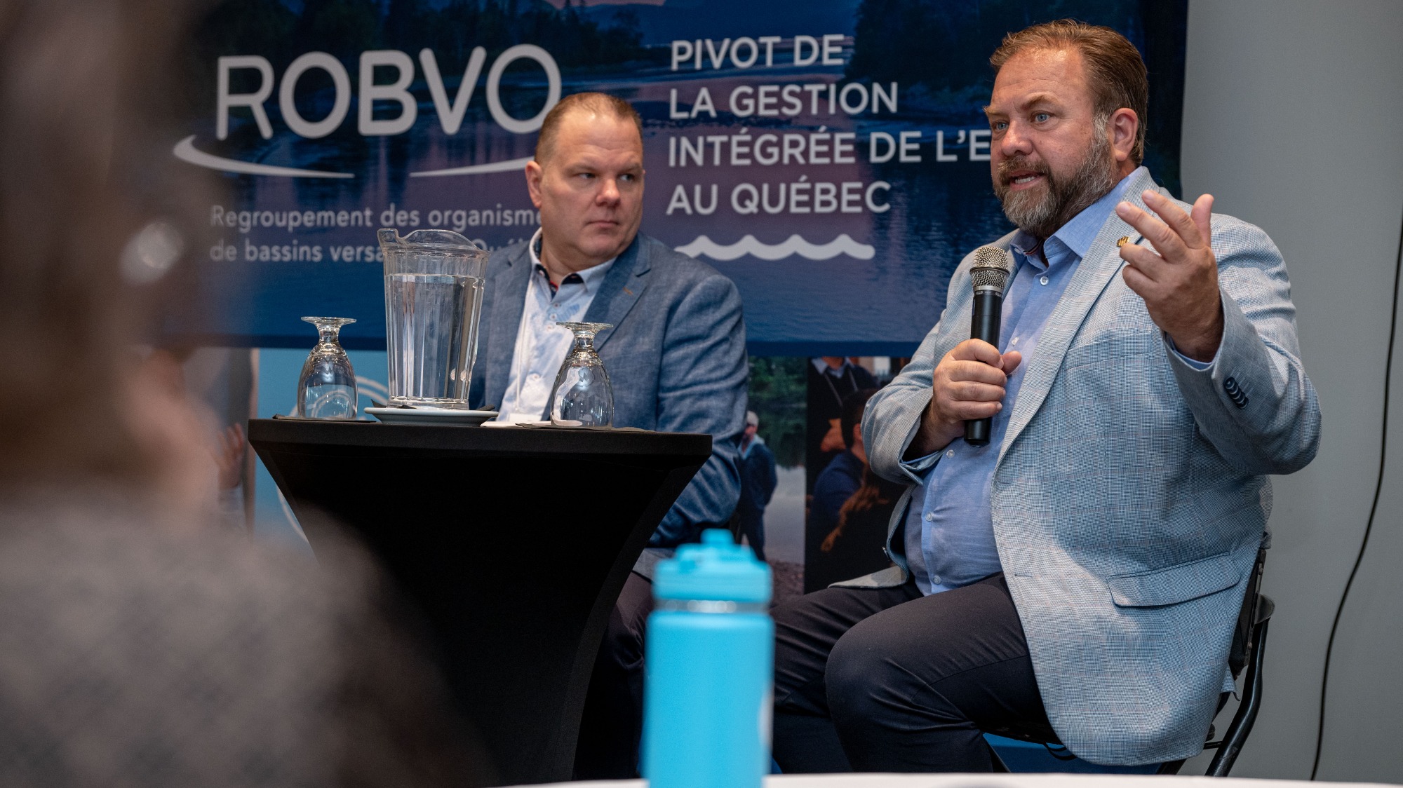 3e Rendez-vous sur l'eau: Marc Saint-Pierre, directeur général de la MRC de Deux-Montagnes et Jacques Demers, président de la FQM